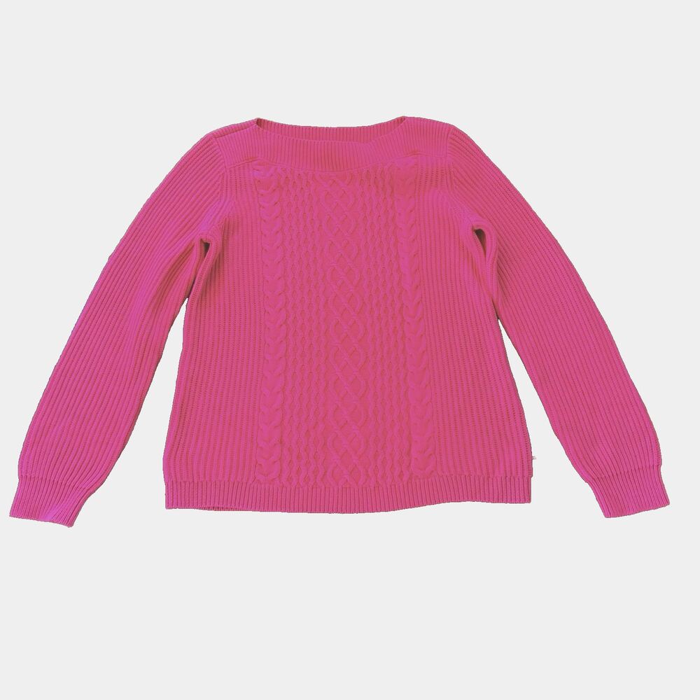 Tommy Hilfiger Women's S Fuchsia Pink Women's Pull Over Cable Knit Sweater